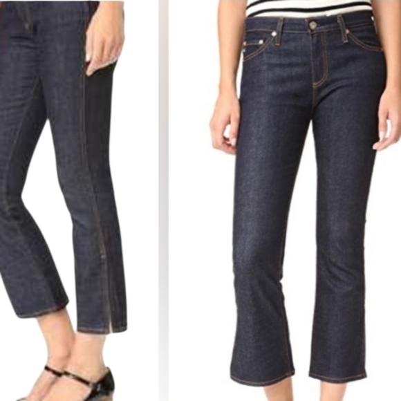 AG Adriano Goldschmied The Jodi Crop Side Slit Jeans Dark Wash Size 26R - Picture 1 of 7